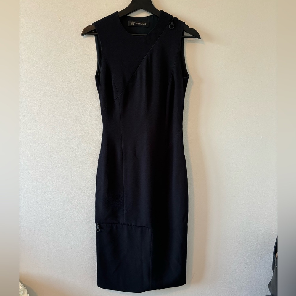 Versace Black Midi Dress with cut-outs EU36